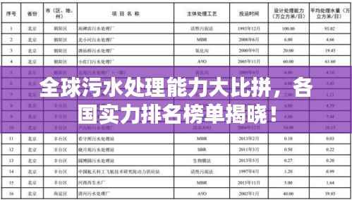 全球污水处理能力大比拼,各国实力排名榜单揭晓!